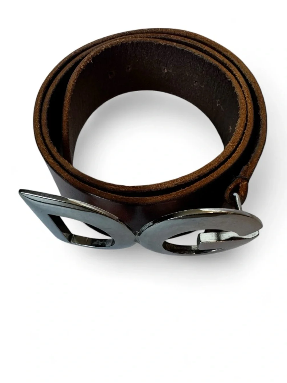 Dolce & Gabbana DG Logo Brown Leather Belt Size 95 (38) - Picture 6 of 13